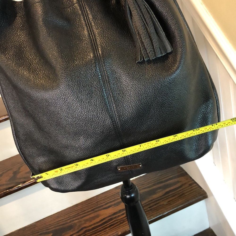 Vintage COACH Avery Black Tumbled Leather Shoulder Bag 
Teal Lining - Picture 14 of 17